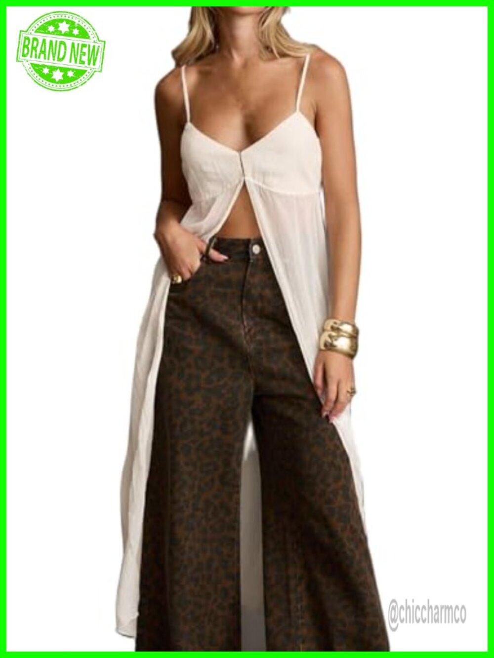 Women Sheer Lace Split Front Flowy Long Cami Tank Top Sleeveless Maxi Layer